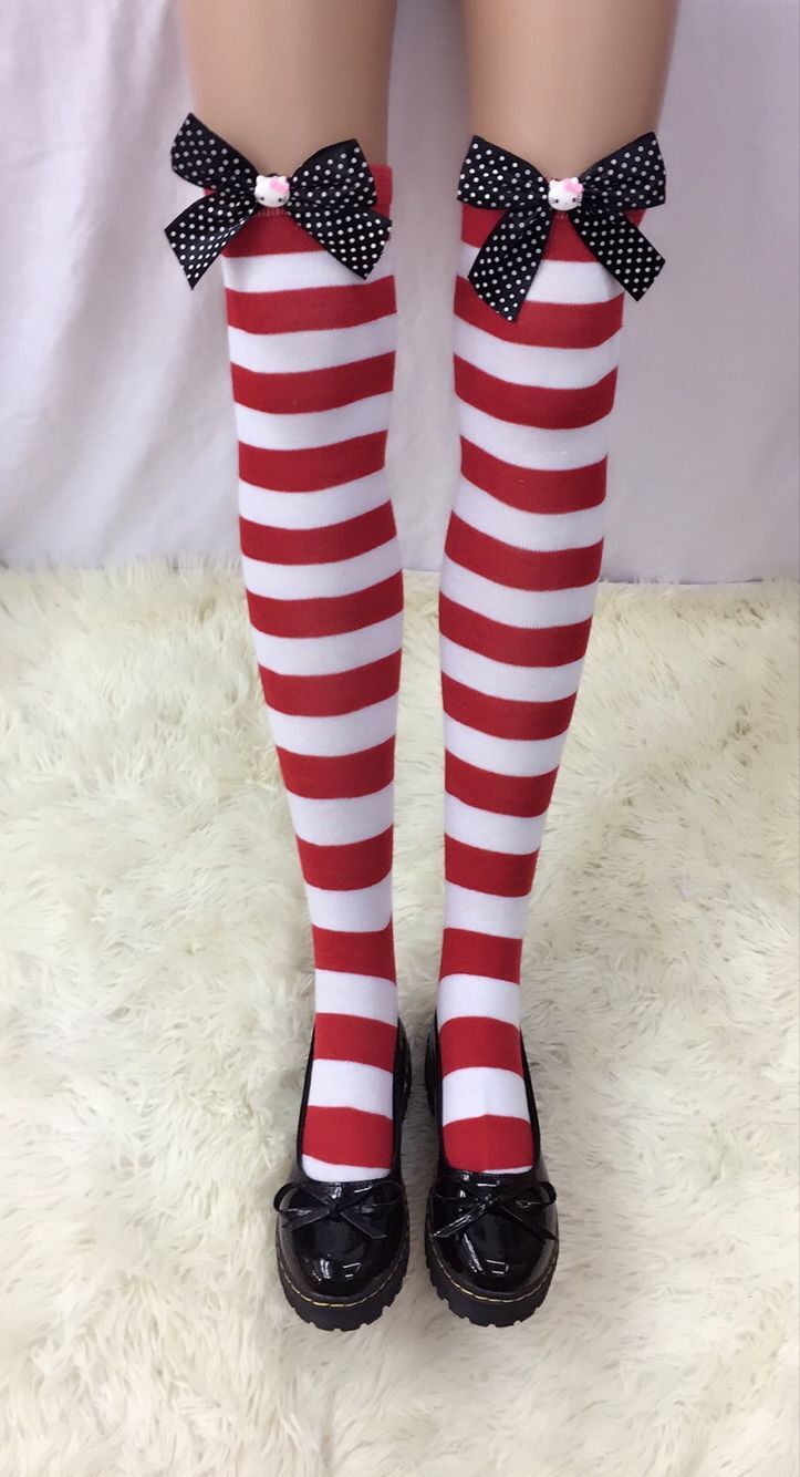 F8193-1 Nylon Cute Sexy Striped Stockings For Halloween